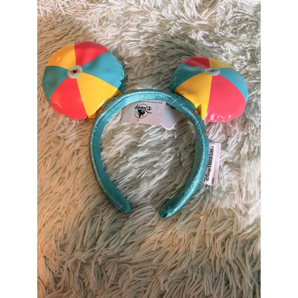 Disney Cruise Line Castaway Cay Inflatable Beach Ball Minnie Ear Headband NWT